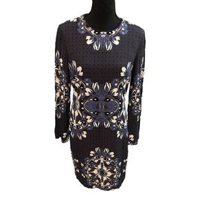 Tory Burch Blue Pattern Midi Dress Size 10